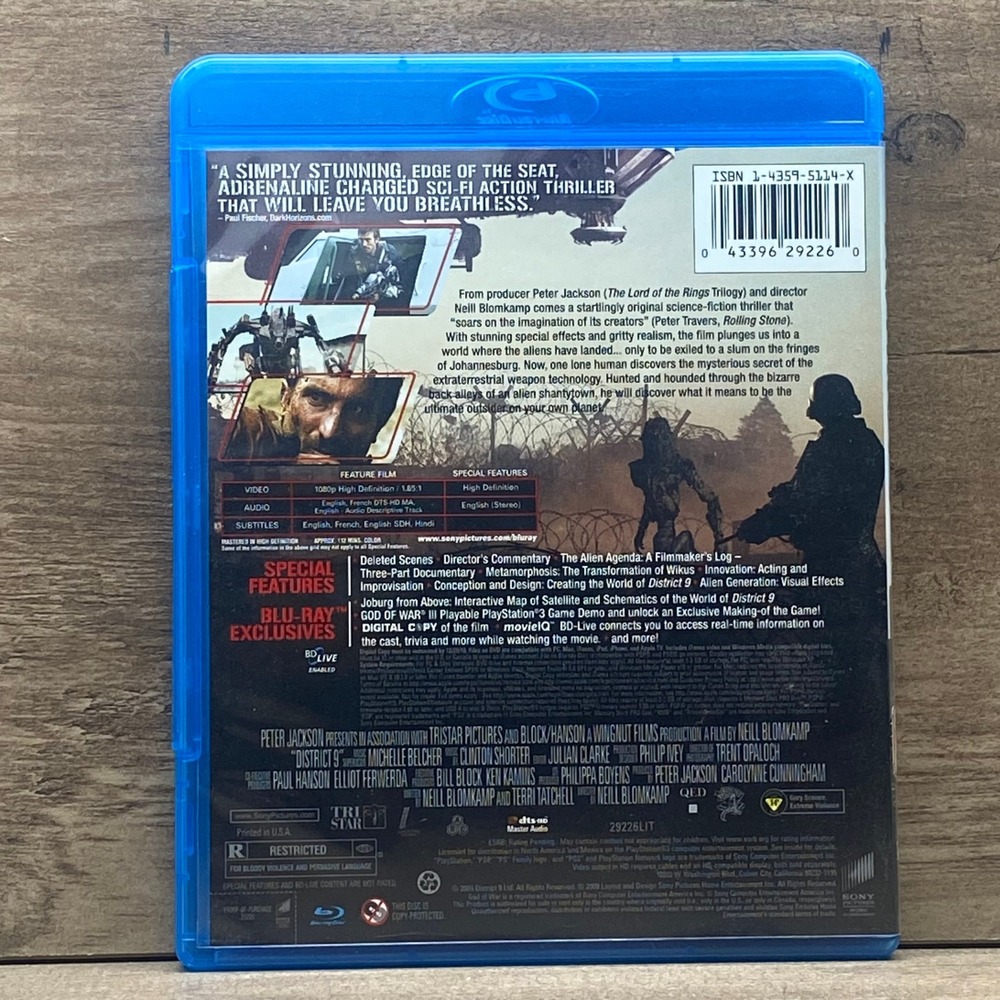 District 9 Special Edition Blu-ray Sci-Fi Neill Blomkamp Peter Jackson 29226LIT - Picture 2 of 2
